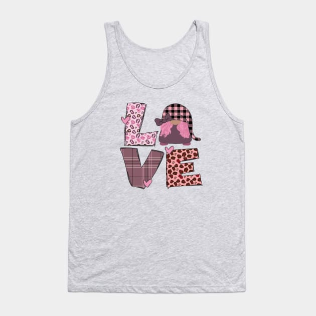 Love Gnomes Valentines Day Tank Top by Mastilo Designs